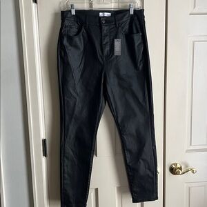 LOFT Black Coated Skinny Jeans